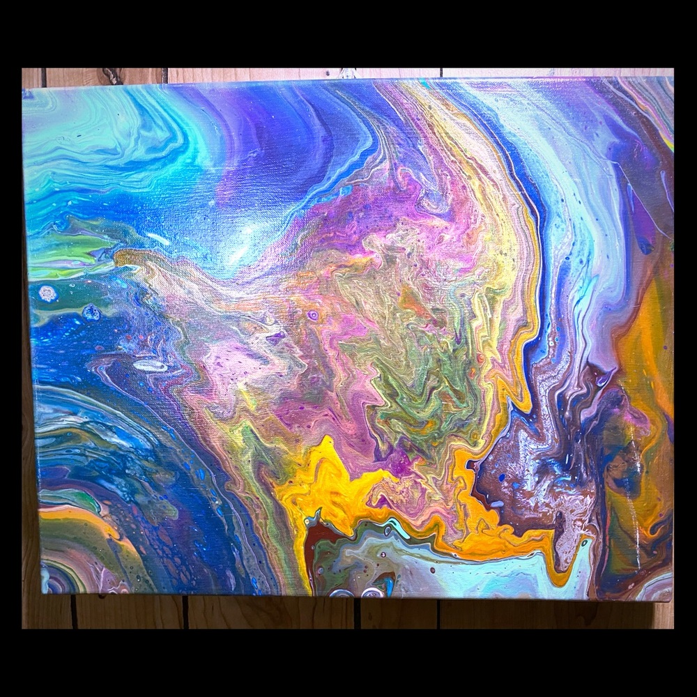 Acrylic pour painting 16x20